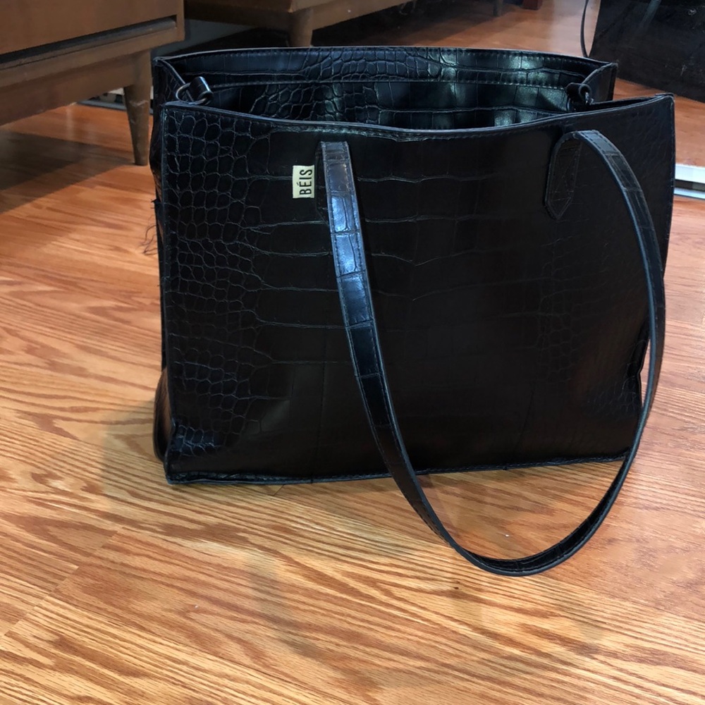 Beis mini work tote in black croc